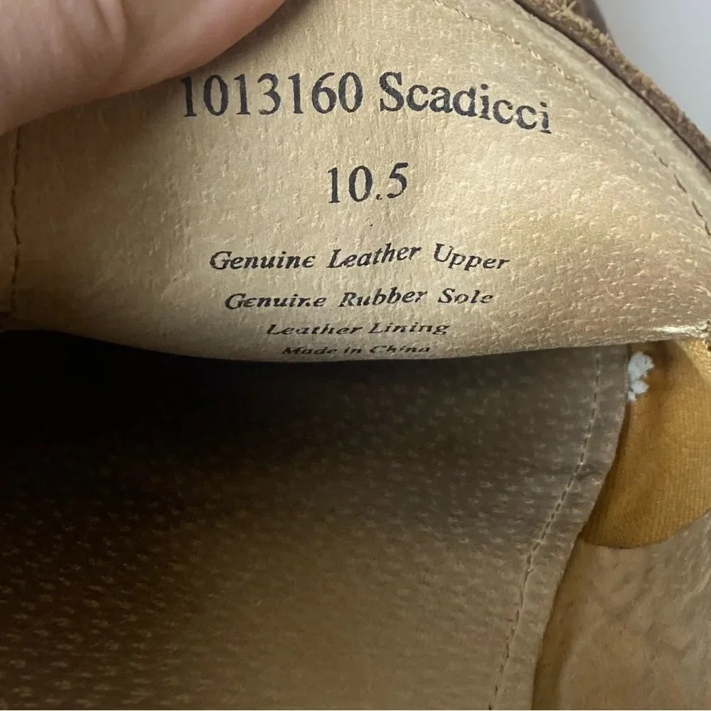 Aston Grey Scadicci Leather and Suede Penny Loafers Size 10.5